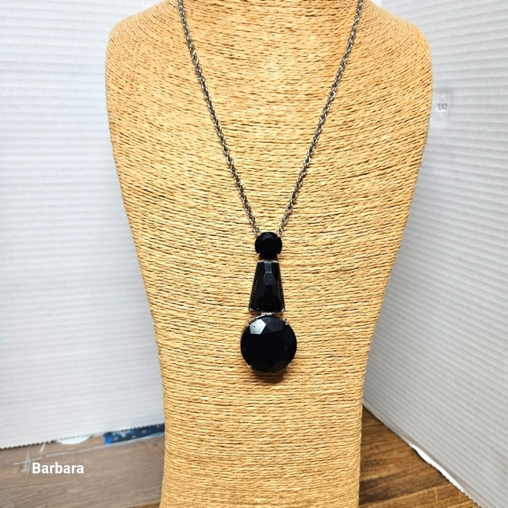 Black Acrylic Layered Statement Pendant